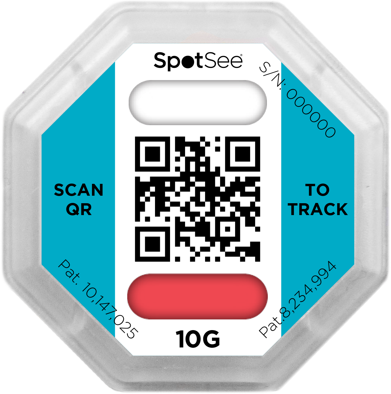 ShockWatch 2 QR — wskaźnik po uderzeniu (czerwone okienko)